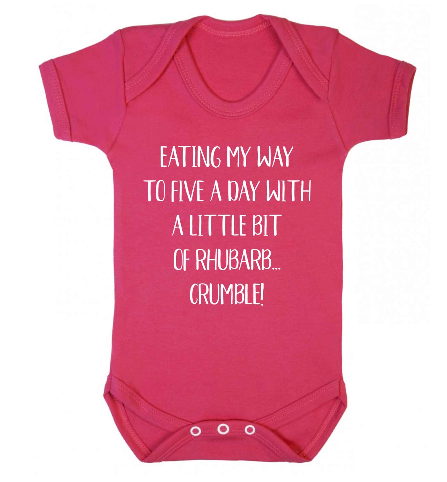 Eating my way to five a day with a little bit of rhubarb crumble Baby Vest dark pink 18-24 months