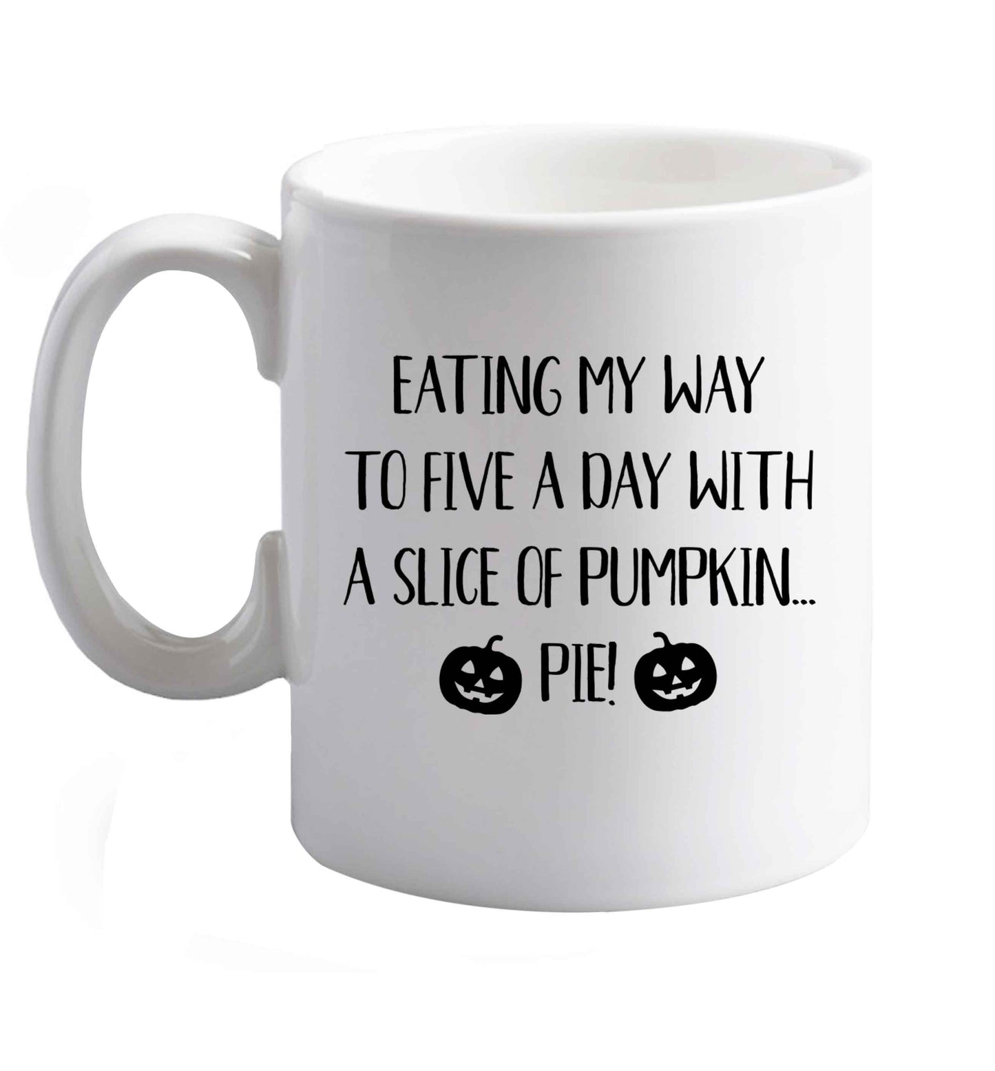10 oz Favourite Type Pan Pancake ceramic mug right handed