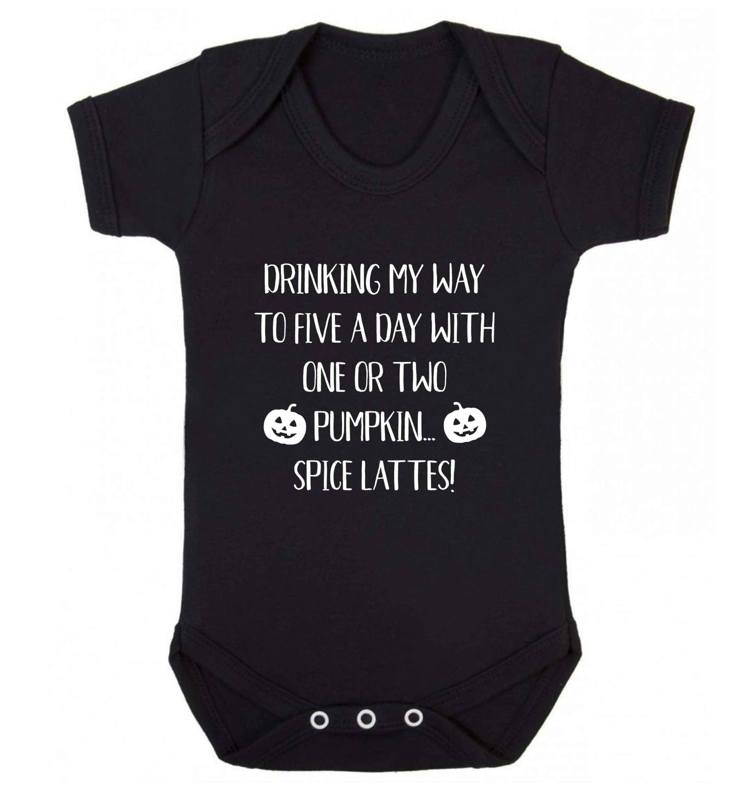 5 a Day Pumpkin Lattes baby vest black 18-24 months