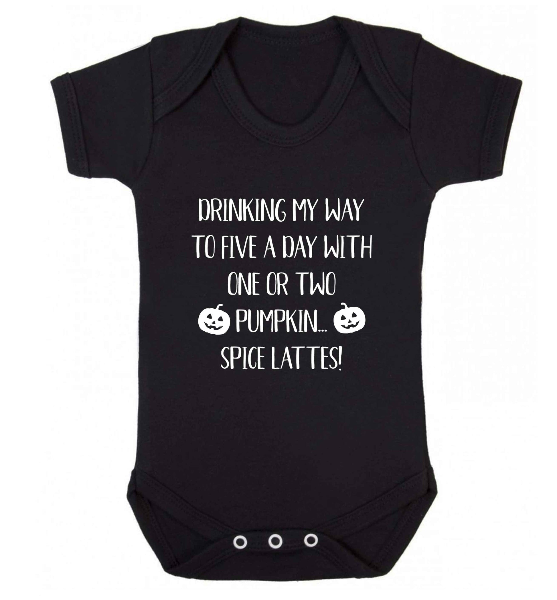 5 a Day Pumpkin Lattes baby vest black 18-24 months