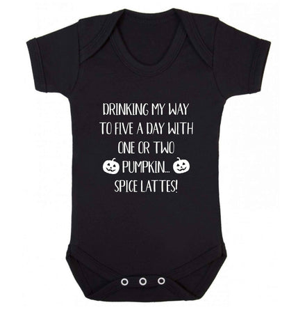 5 a Day Pumpkin Lattes baby vest black 18-24 months