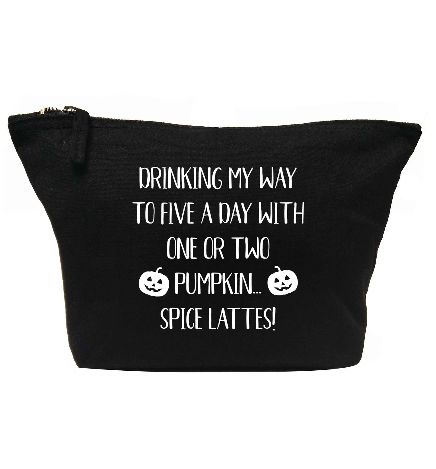 Drinking my way to five a day with one or two pumpkin spiced lattes | Makeup / wash bag