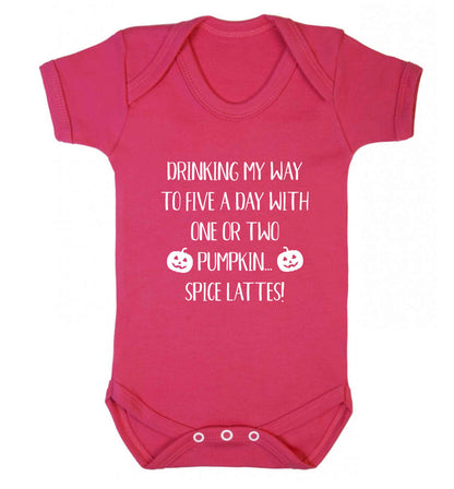 5 a Day Pumpkin Lattes baby vest dark pink 18-24 months