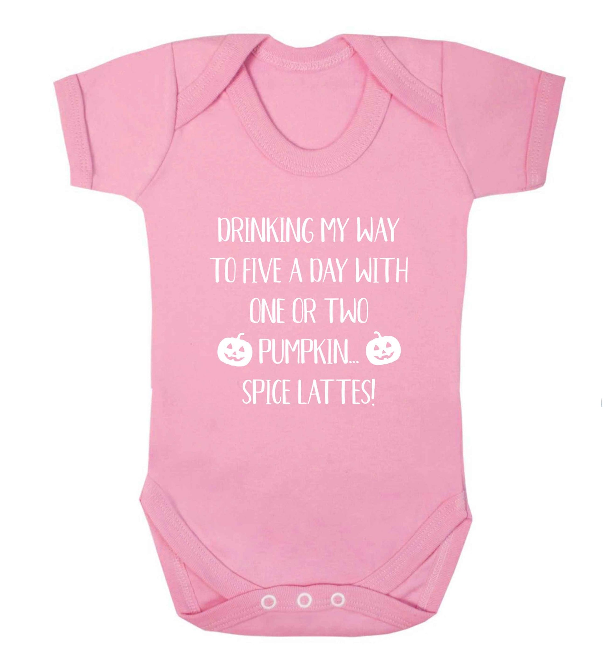 5 a Day Pumpkin Lattes baby vest pale pink 18-24 months