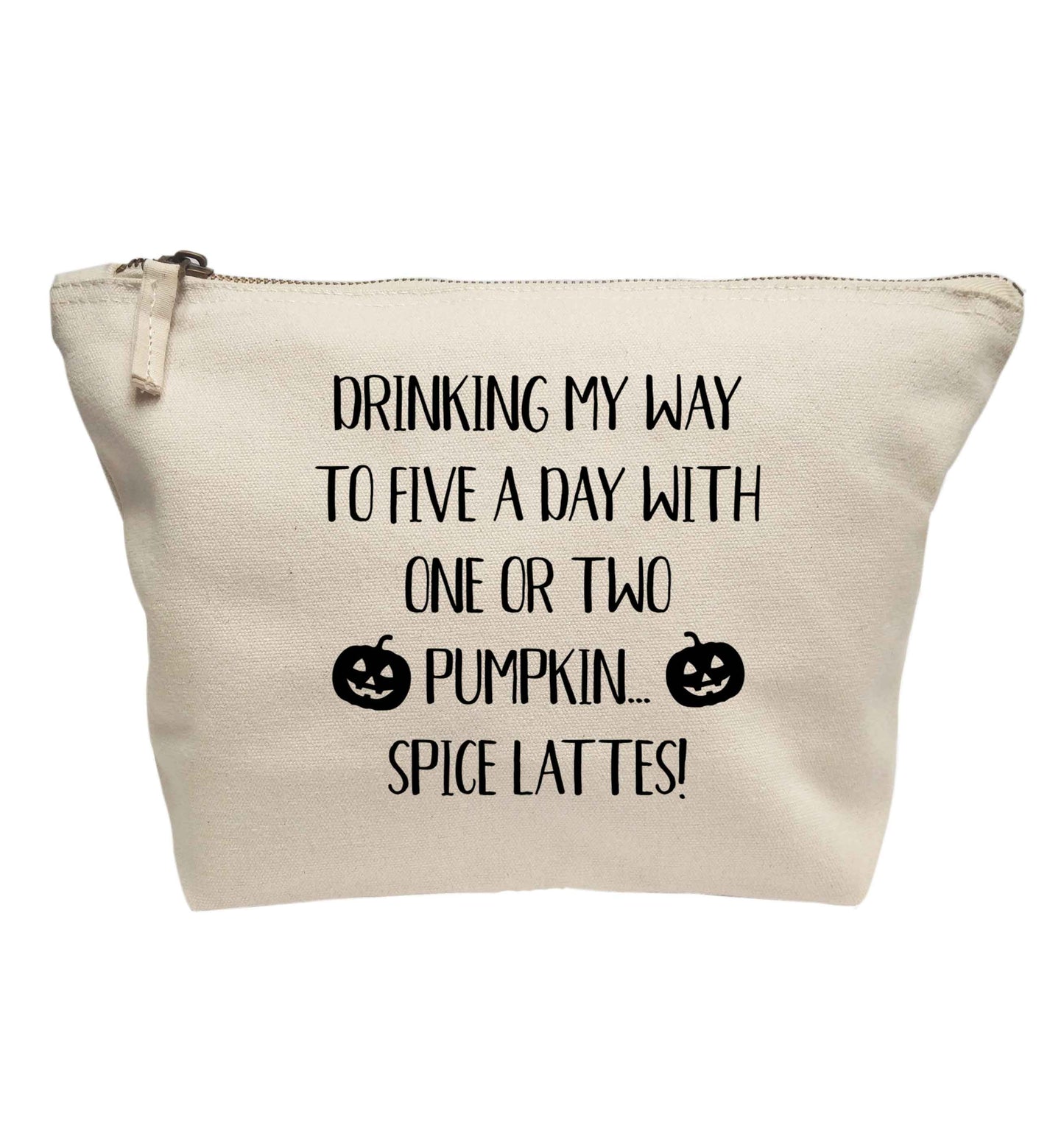 Drinking my way to five a day with one or two pumpkin spiced lattes | Makeup / wash bag