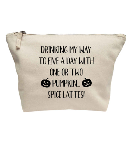 Drinking my way to five a day with one or two pumpkin spiced lattes | Makeup / wash bag