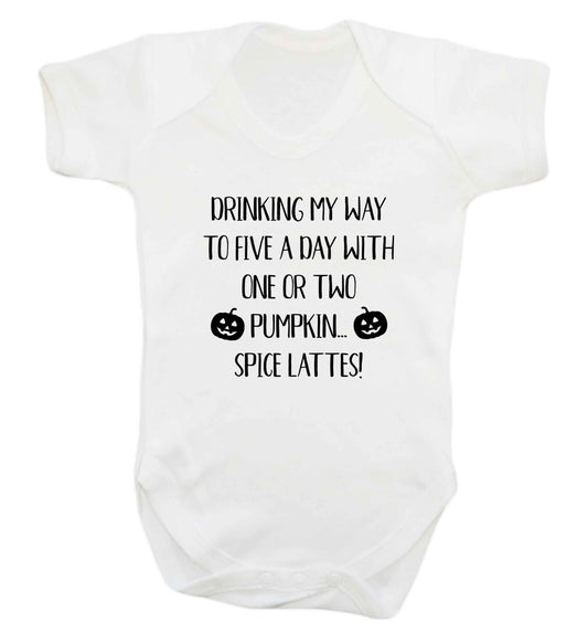 5 a Day Pumpkin Lattes baby vest white 18-24 months