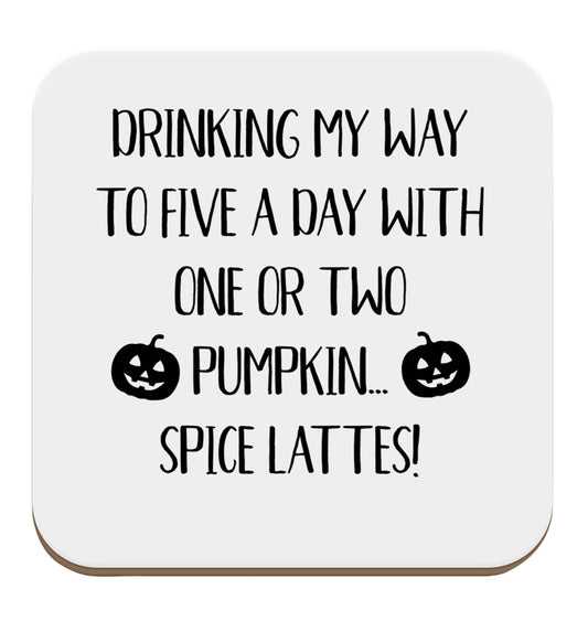 5 a Day Pumpkin Lattes set of four coasters