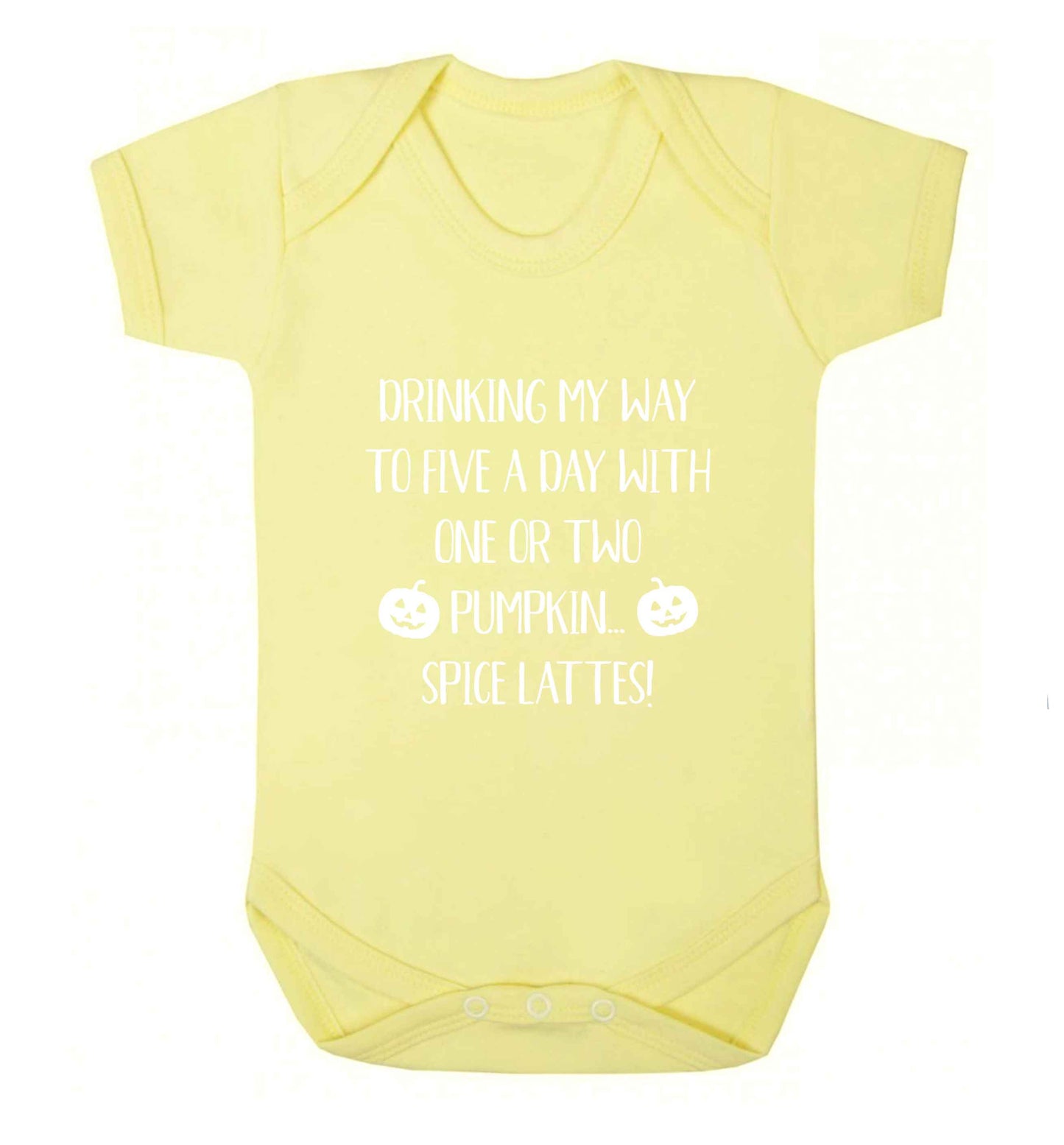5 a Day Pumpkin Lattes baby vest pale yellow 18-24 months