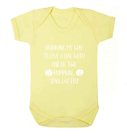 5 a Day Pumpkin Lattes baby vest pale yellow 18-24 months