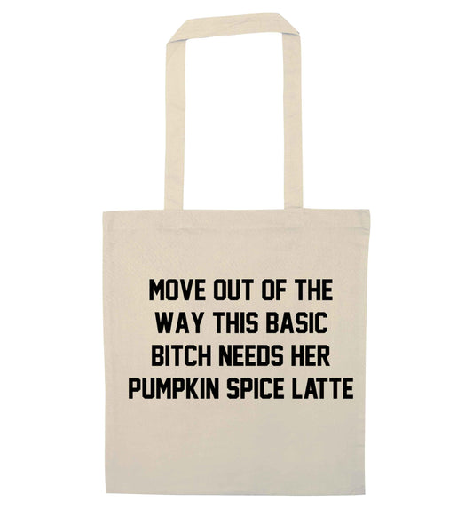 5 a Day Pumpkin Lattes natural tote bag
