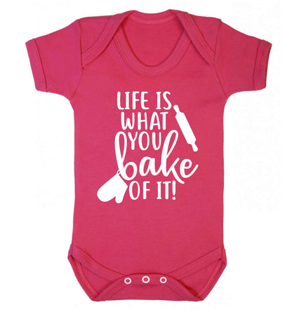 Life is what you bake of it Baby Vest dark pink 18-24 months