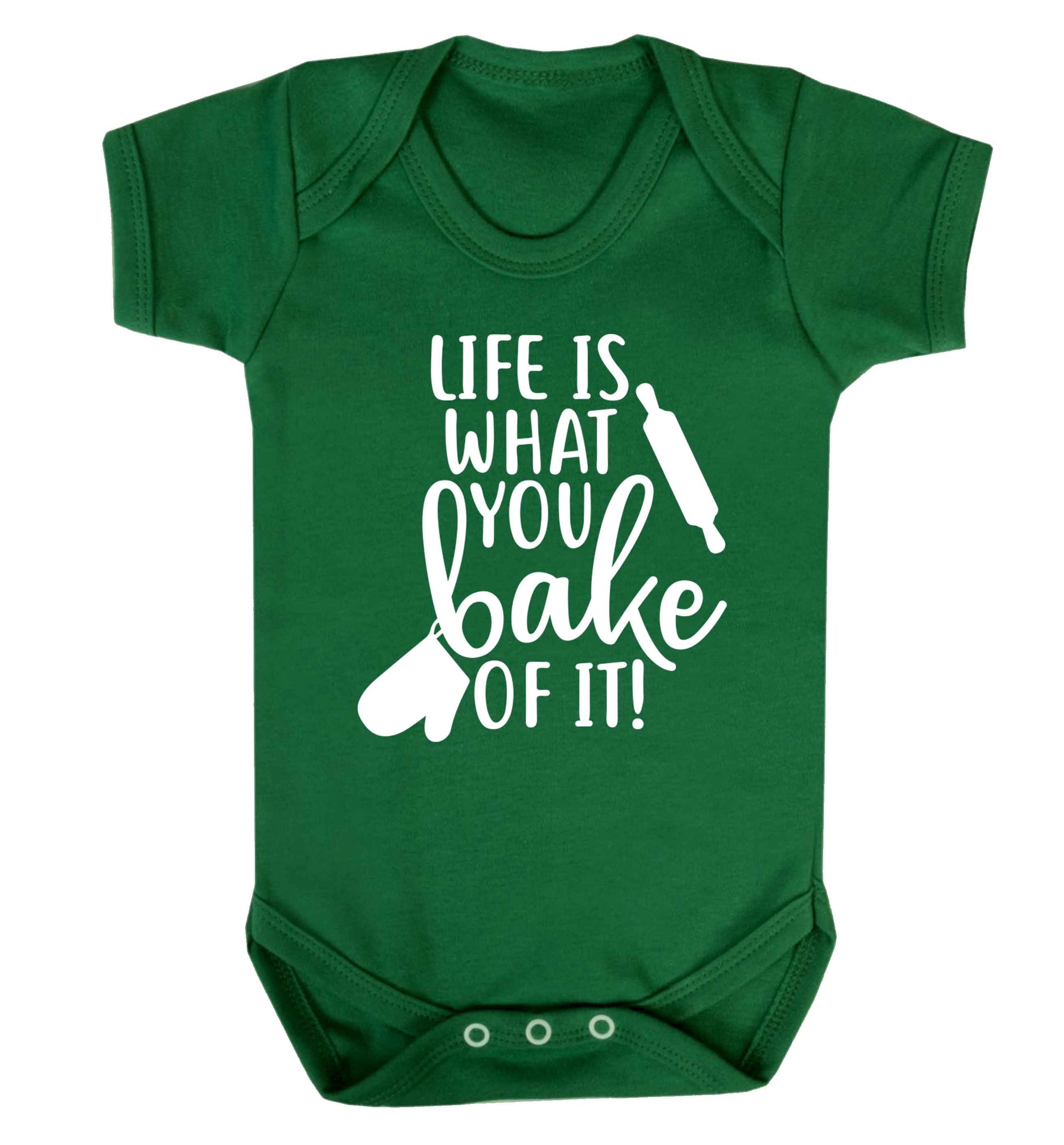 Life is what you bake of it Baby Vest green 18-24 months