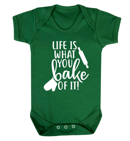 Life is what you bake of it Baby Vest green 18-24 months