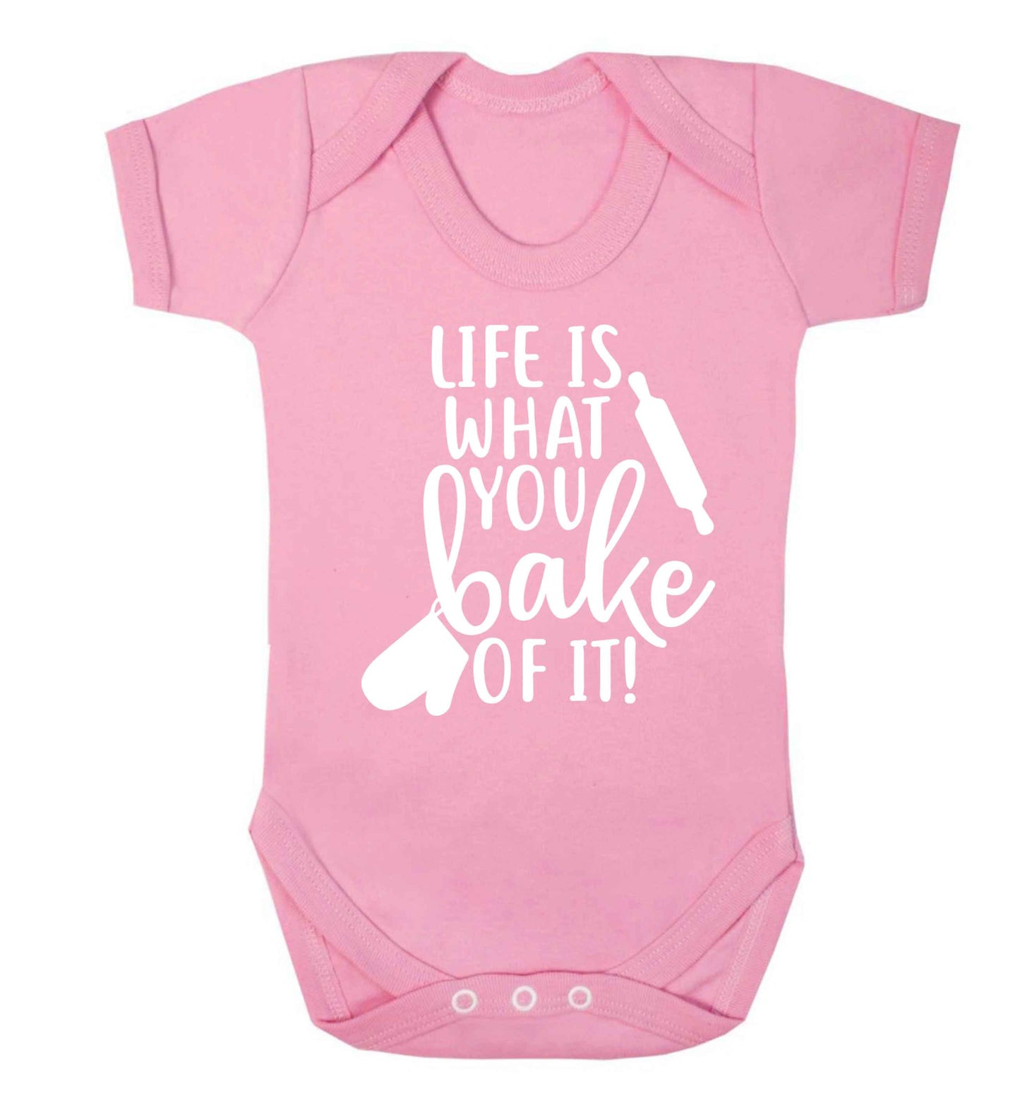 Life is what you bake of it Baby Vest pale pink 18-24 months