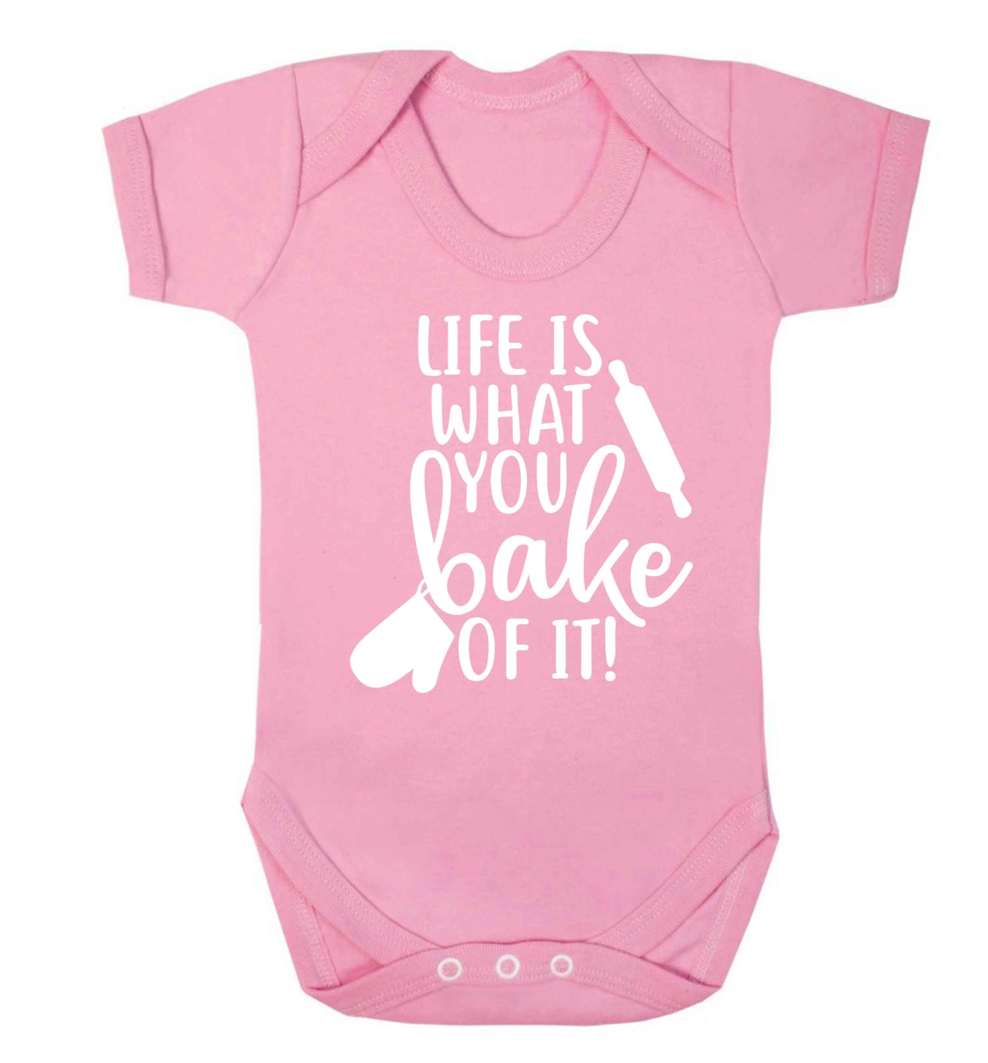 Life is what you bake of it Baby Vest pale pink 18-24 months