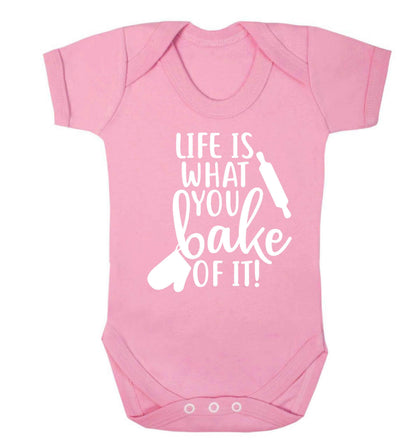 Life is what you bake of it Baby Vest pale pink 18-24 months
