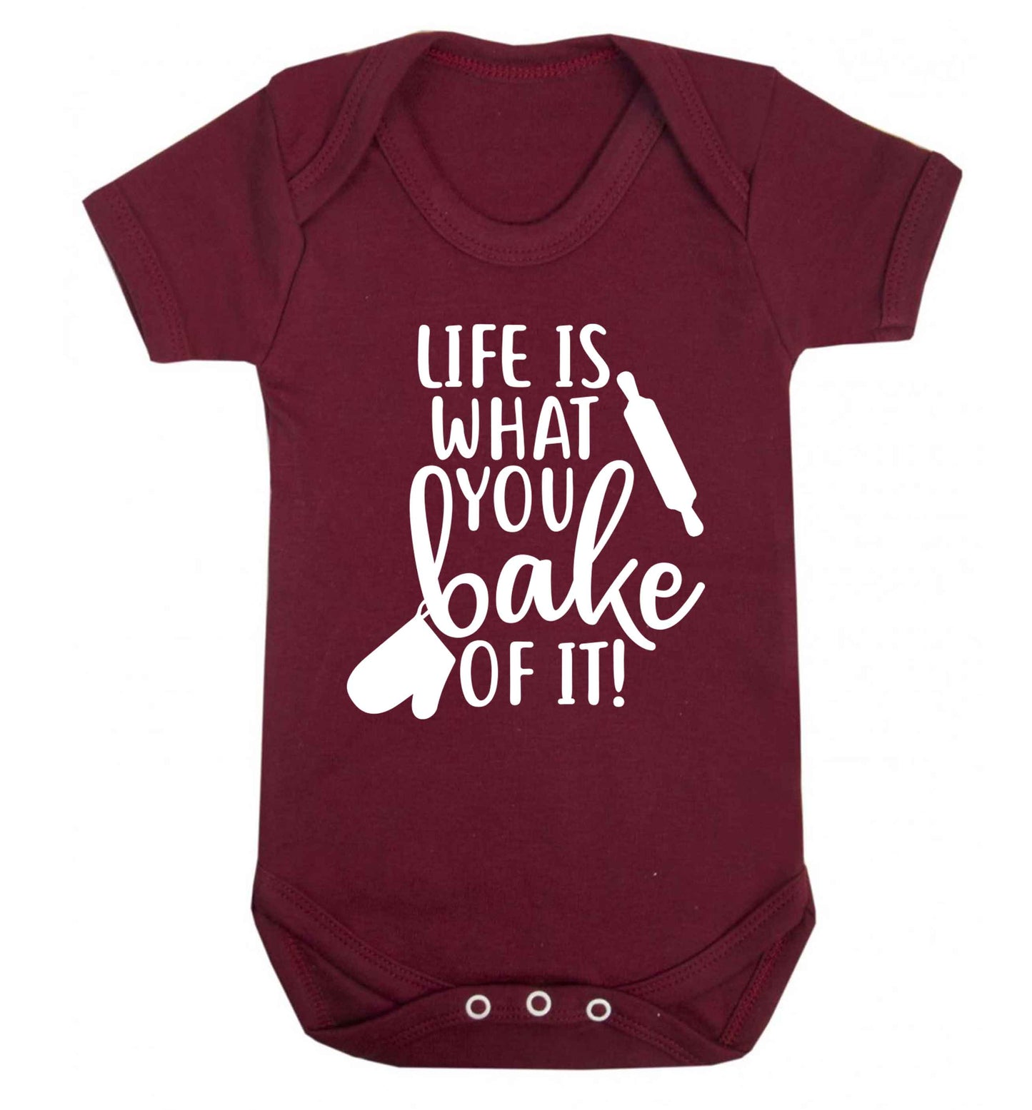 Life is what you bake of it Baby Vest maroon 18-24 months