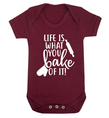 Life is what you bake of it Baby Vest maroon 18-24 months