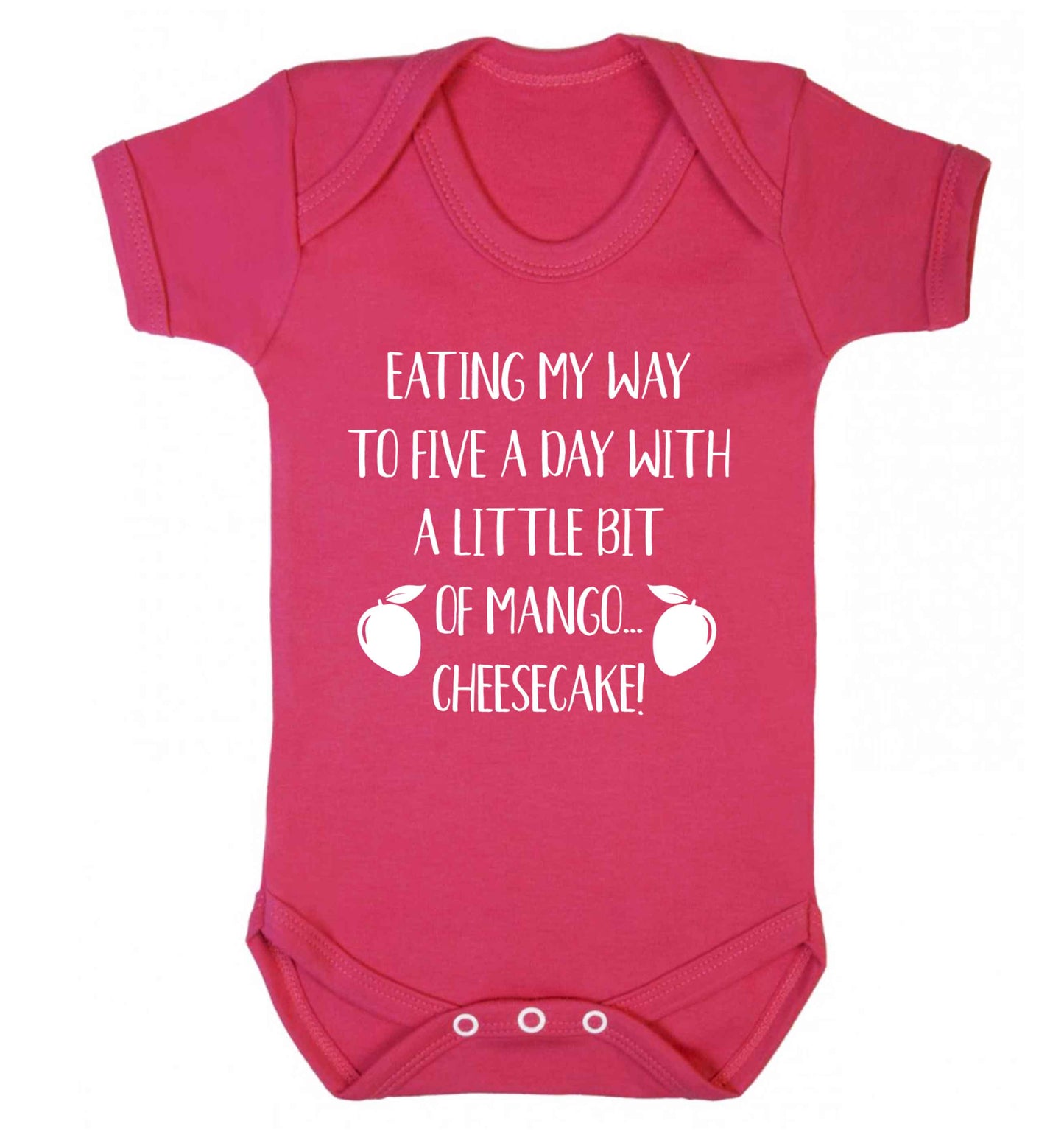 Eating my way to five a day with a little bit of mango cheesecake Baby Vest dark pink 18-24 months