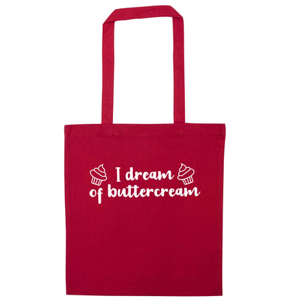 I dream of buttercream red tote bag