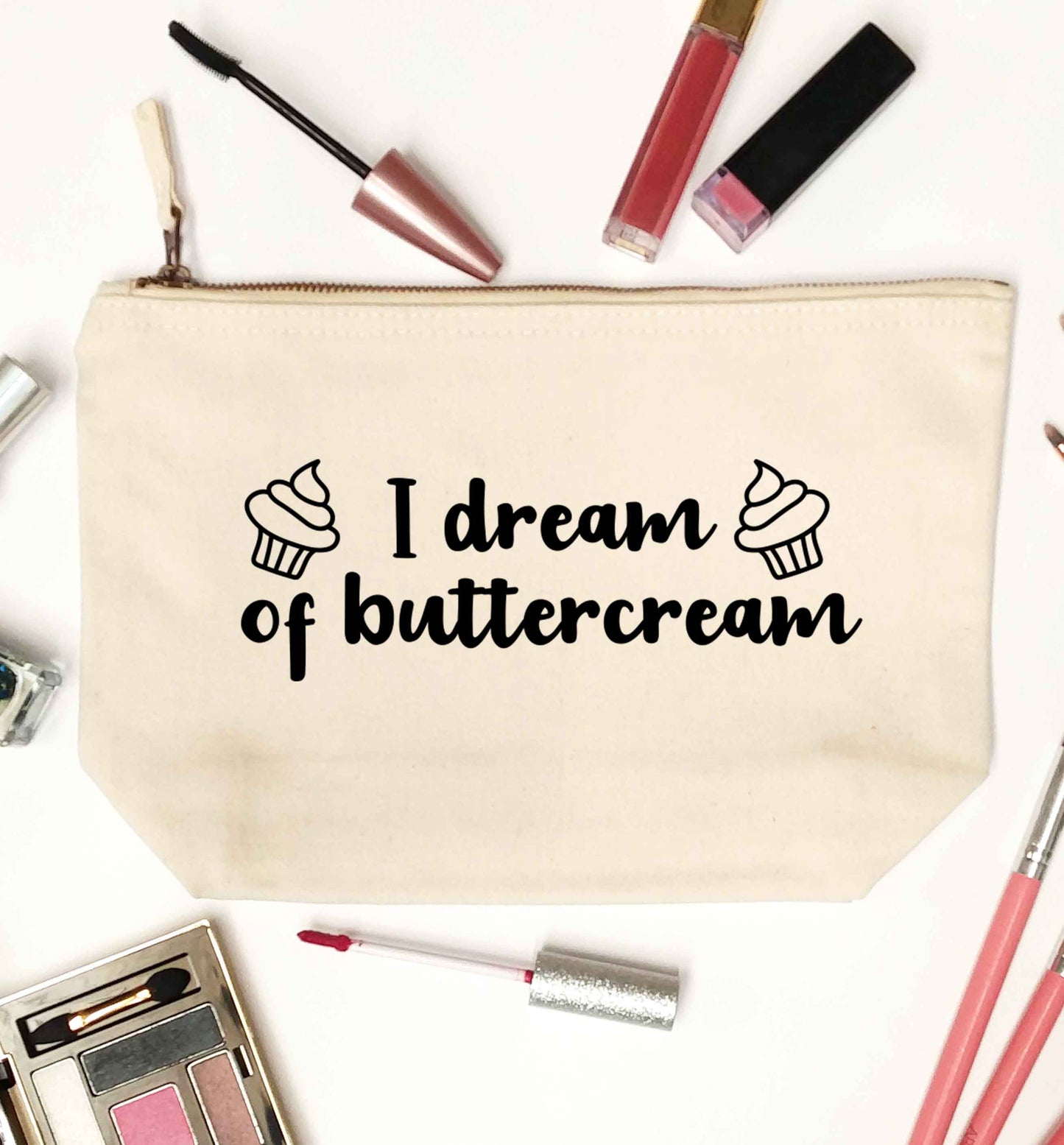 I dream of buttercream natural makeup bag