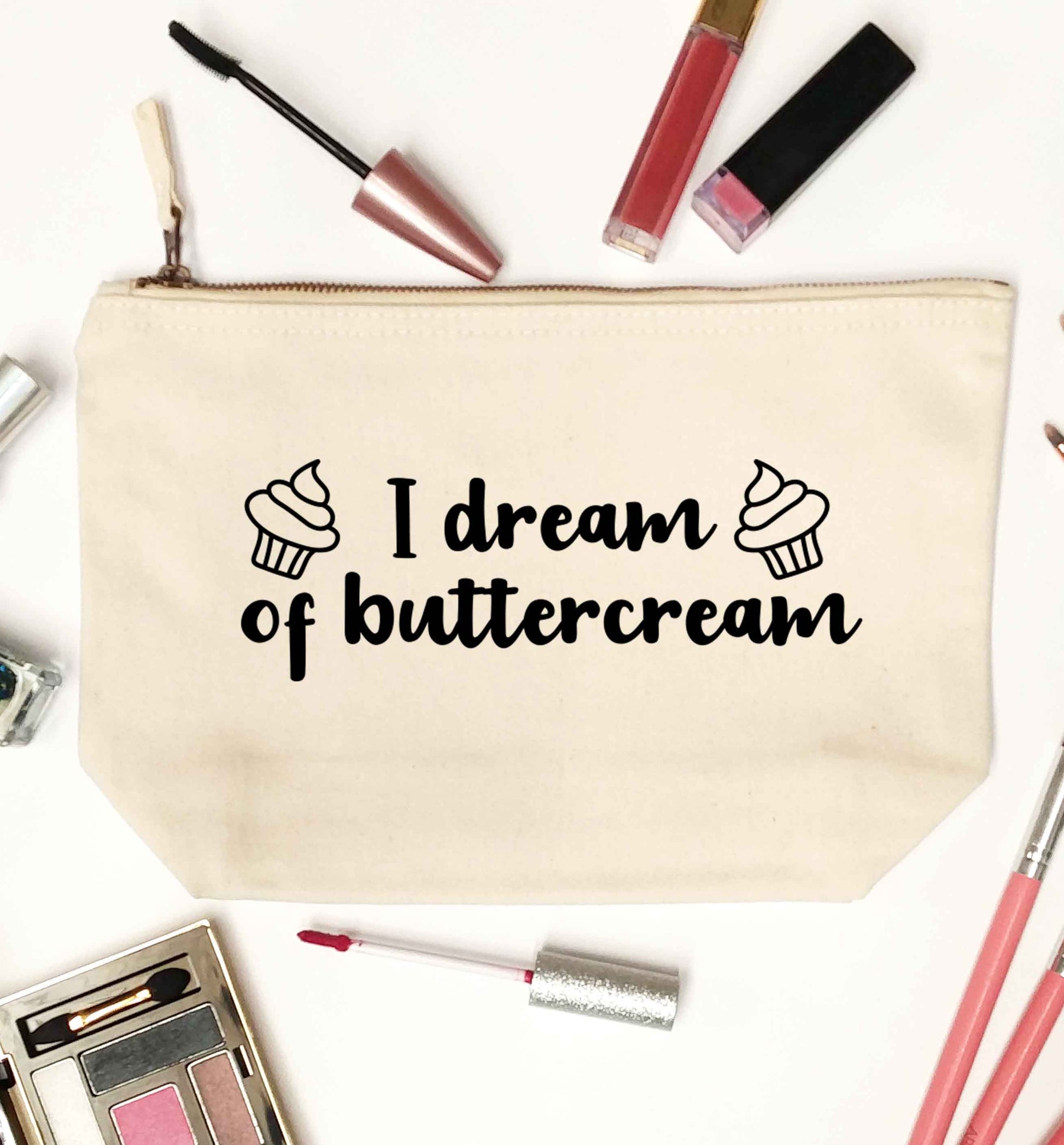 I dream of buttercream natural makeup bag