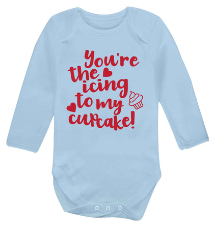 You're the icing to my cupcake Baby Vest long sleeved pale blue 6-12 months