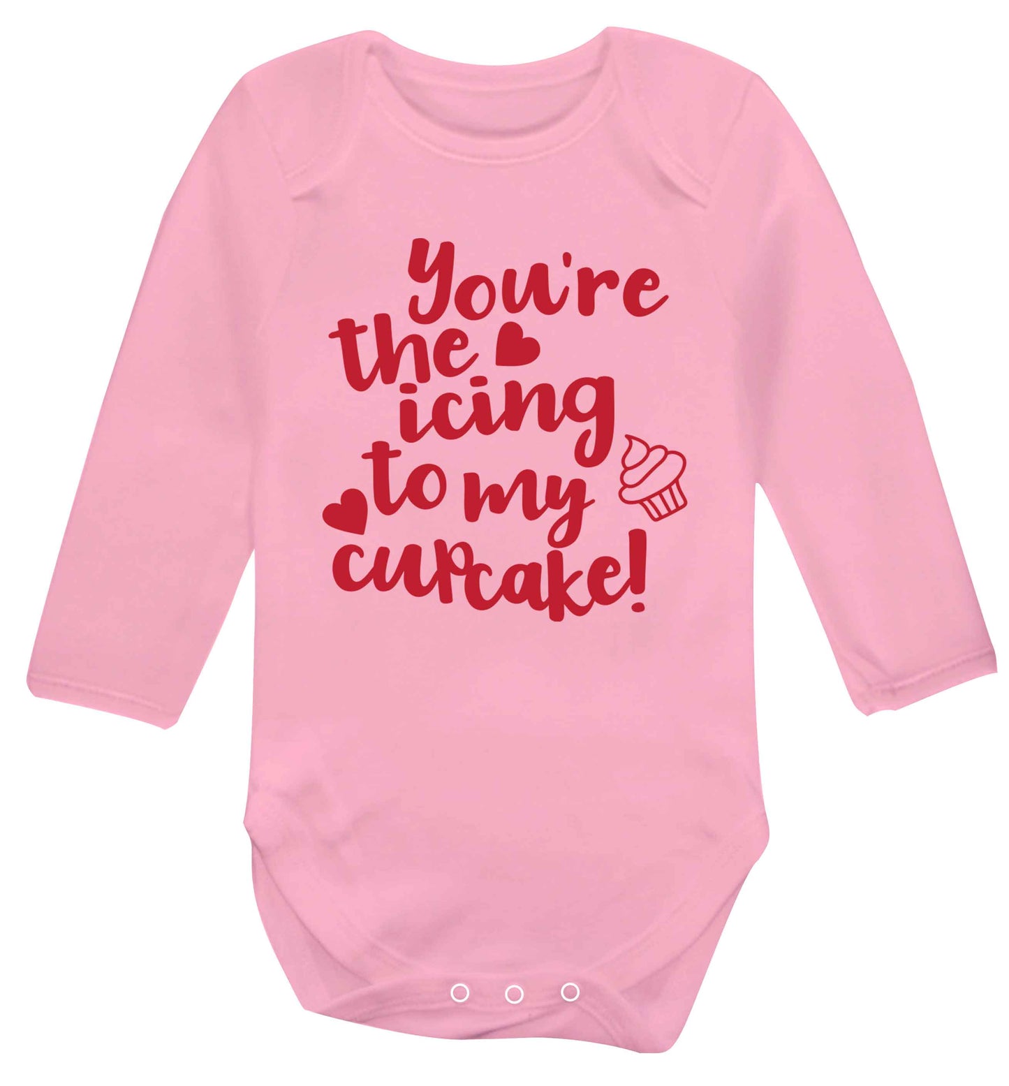 You're the icing to my cupcake Baby Vest long sleeved pale pink 6-12 months