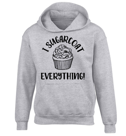 I sugarcoat everything children's grey hoodie 12-13 Years