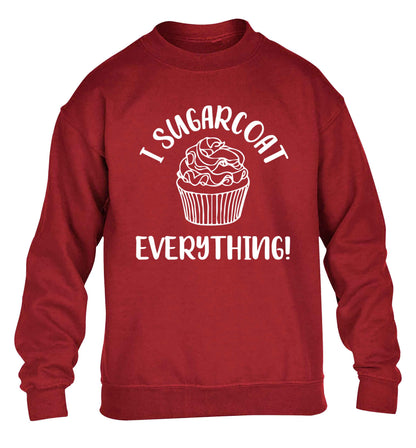 I sugarcoat everything children's grey sweater 12-13 Years