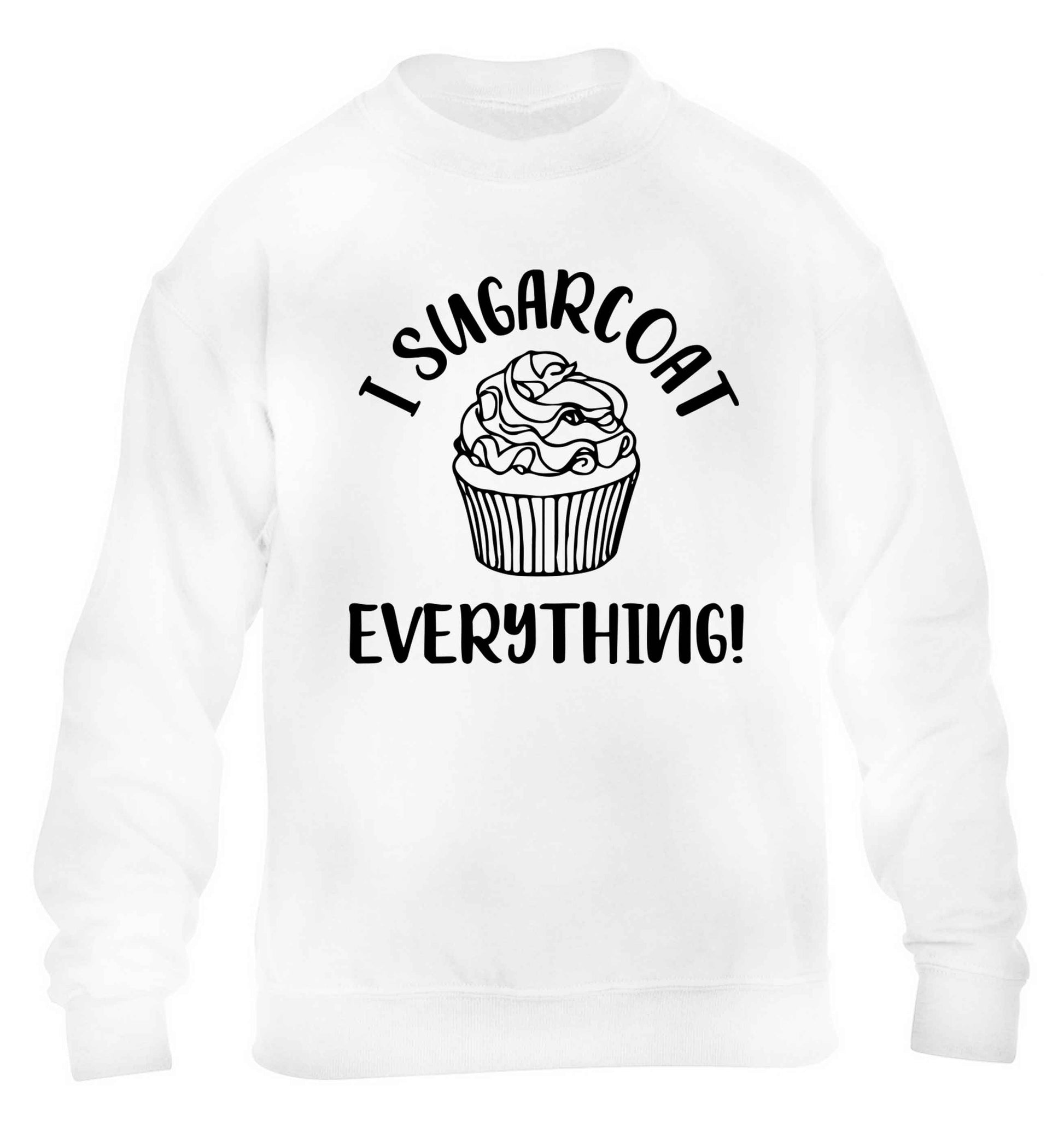 I sugarcoat everything children's white sweater 12-13 Years