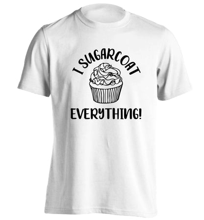 I sugarcoat everything adults unisex white Tshirt 2XL