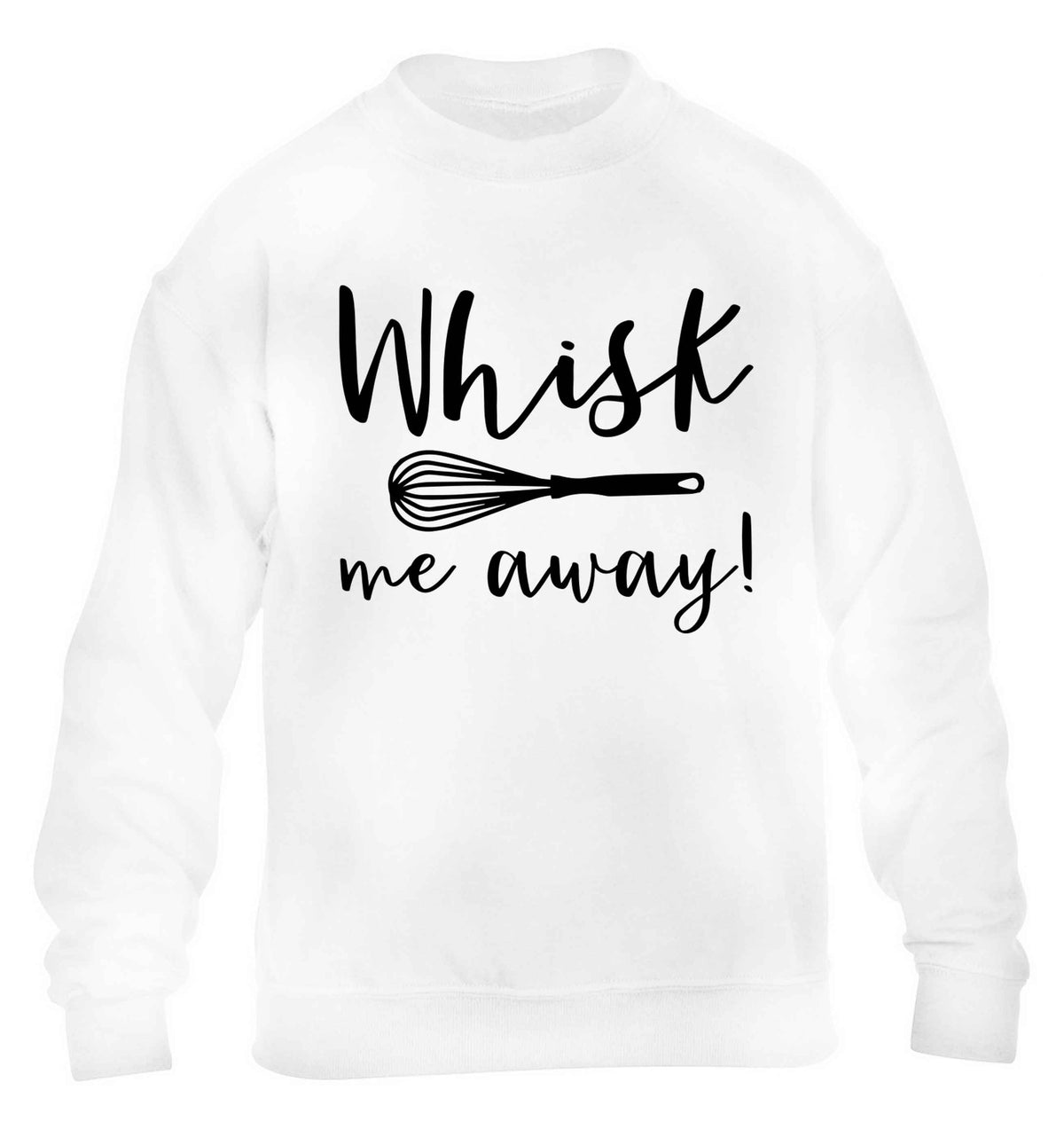 Whisk me away children's white sweater 12-13 Years
