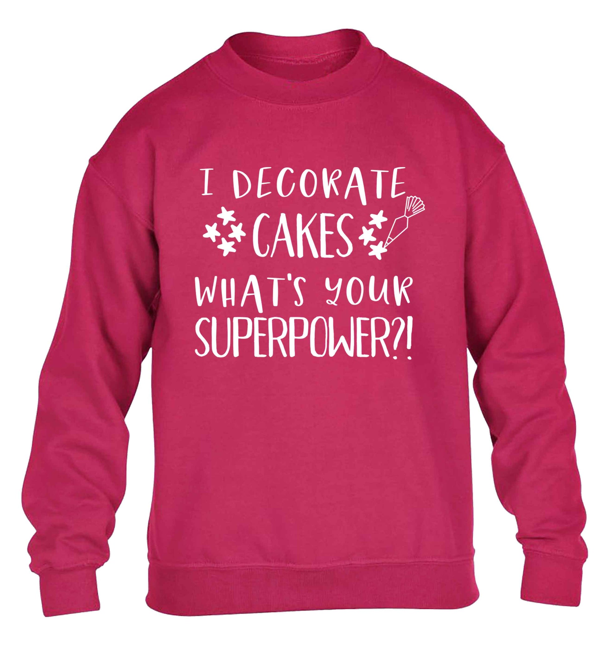 I decorate cakes what's your superpower?! children's pink sweater 12-13 Years