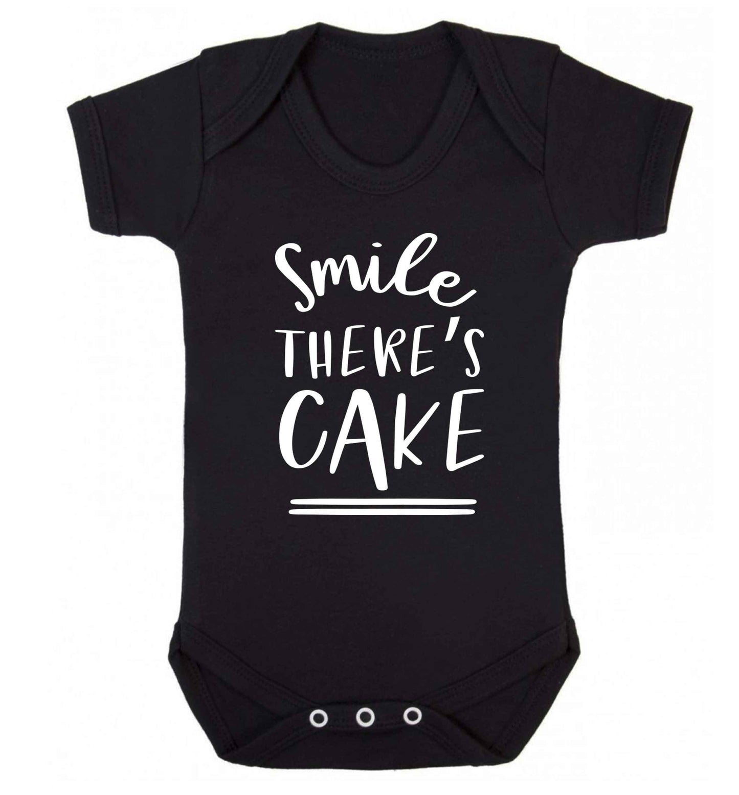 Smile there's cake Baby Vest black 18-24 months