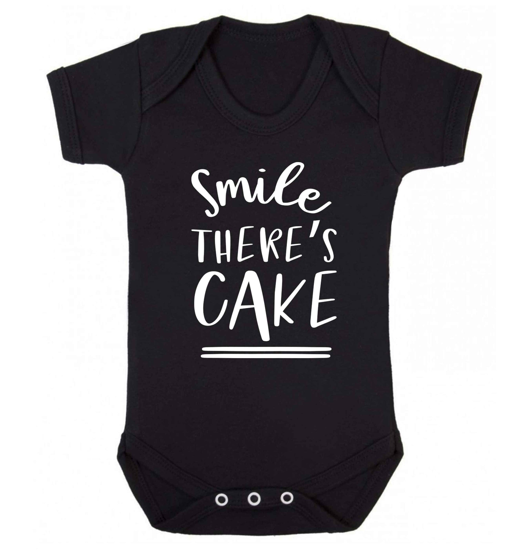 Smile there's cake Baby Vest black 18-24 months