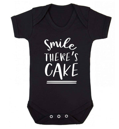 Smile there's cake Baby Vest black 18-24 months