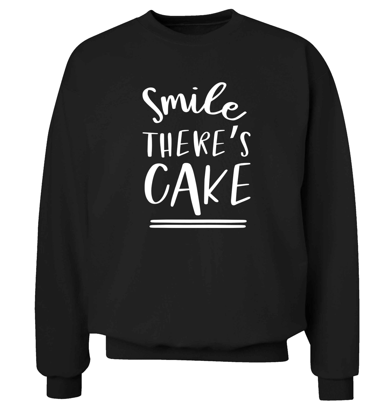 Smile there's cake Adult's unisex black Sweater 2XL