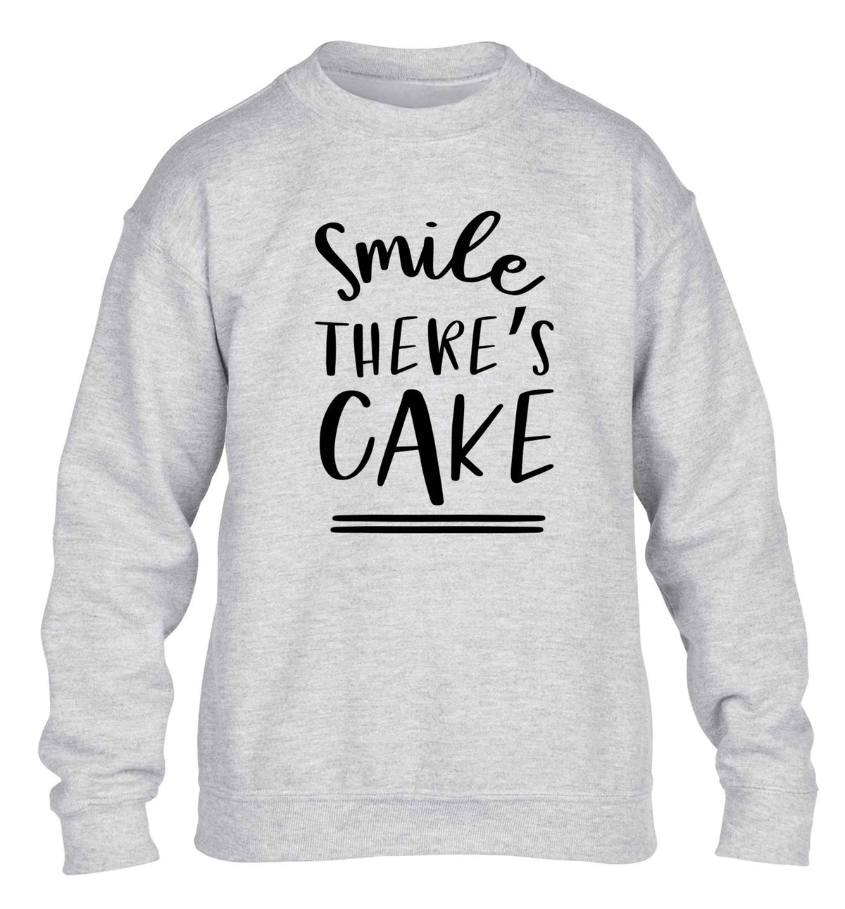 Smile there's cake children's grey sweater 12-13 Years