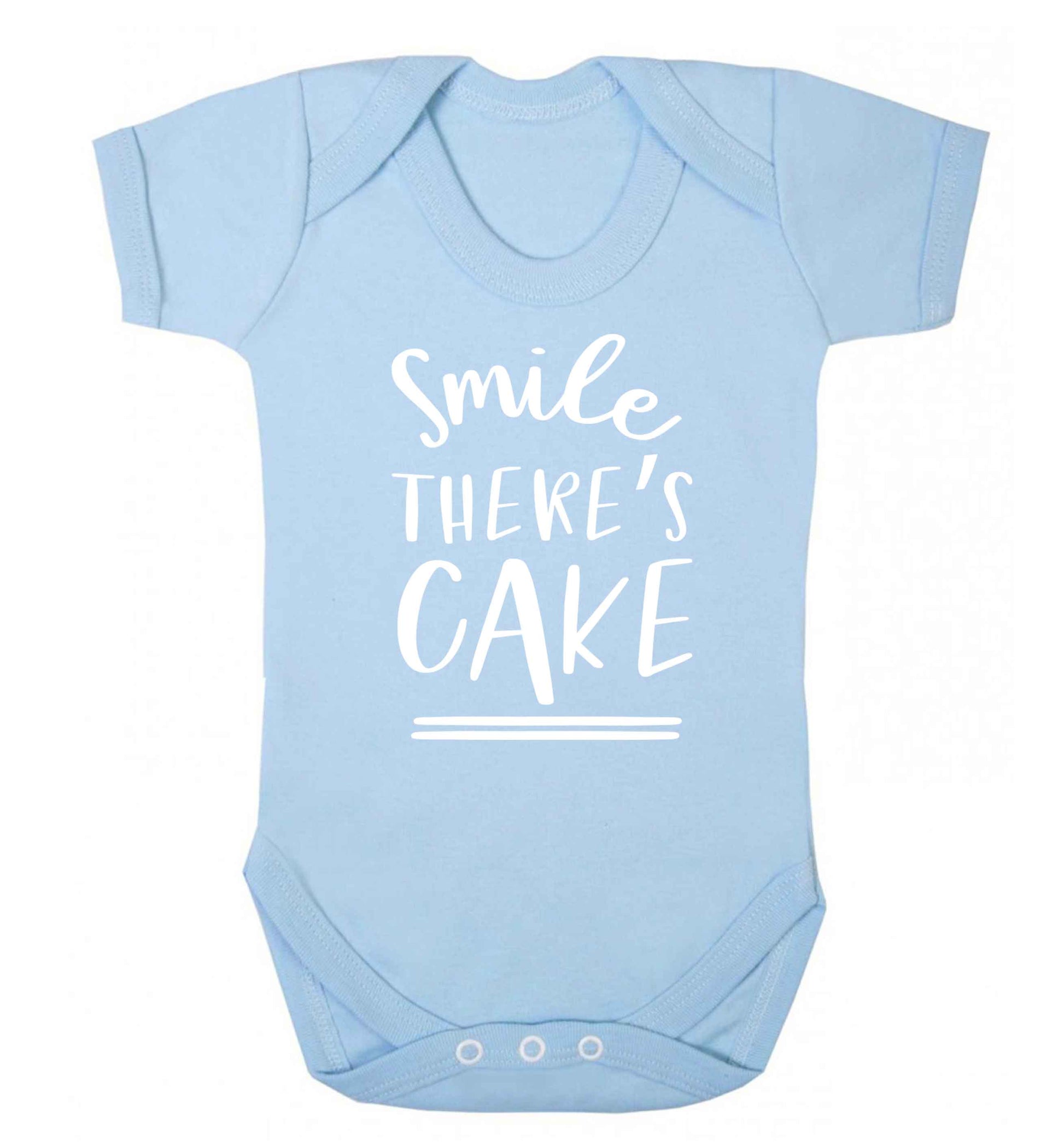 Smile there's cake Baby Vest pale blue 18-24 months