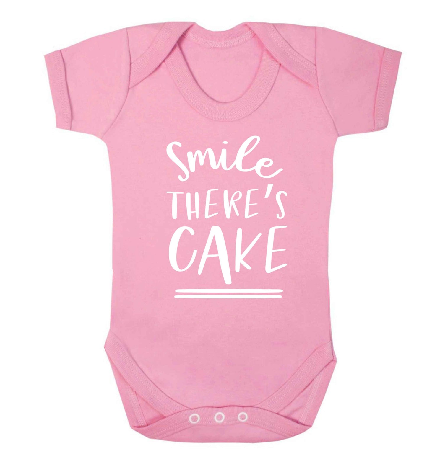 Smile there's cake Baby Vest pale pink 18-24 months