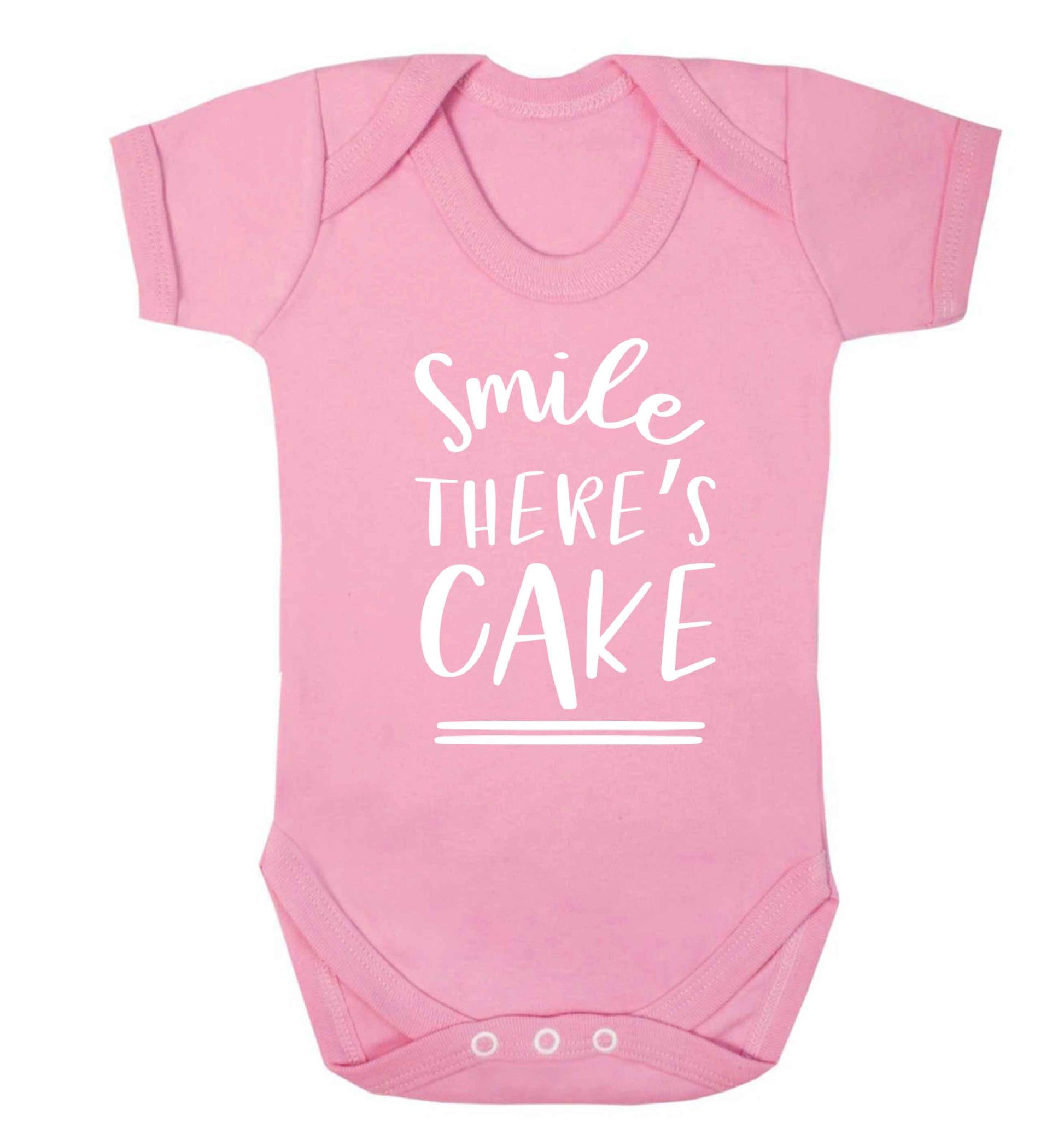 Smile there's cake Baby Vest pale pink 18-24 months