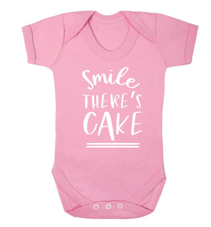 Smile there's cake Baby Vest pale pink 18-24 months