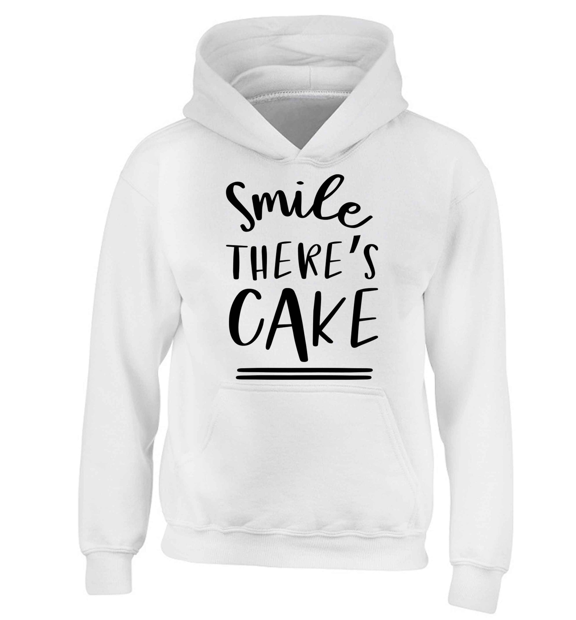 Smile there's cake children's white hoodie 12-13 Years