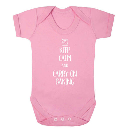 Keep calm and carry on baking Baby Vest pale pink 18-24 months