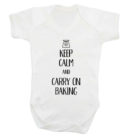 Keep calm and carry on baking Baby Vest white 18-24 months