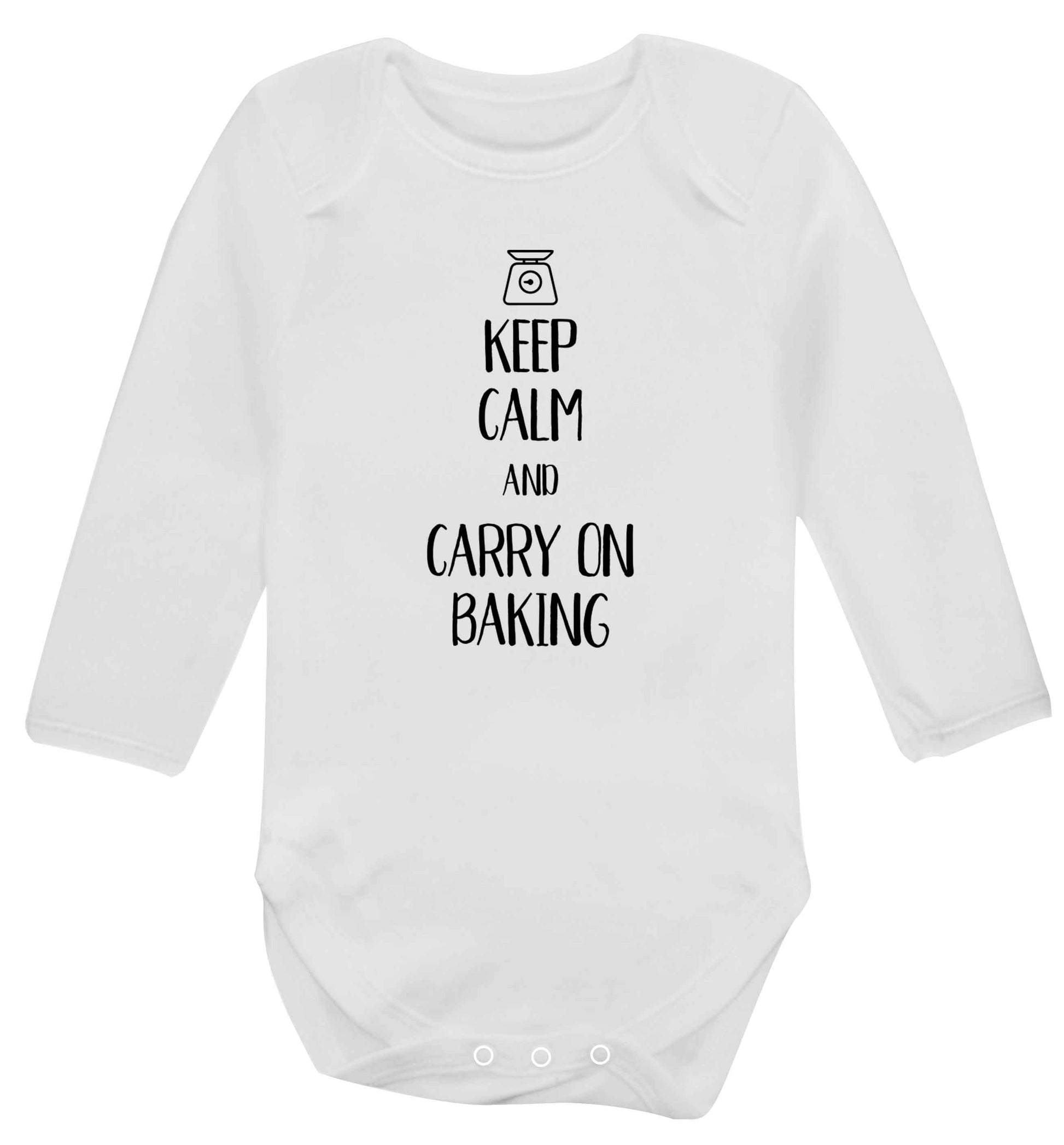 Keep calm and carry on baking Baby Vest long sleeved white 6-12 months