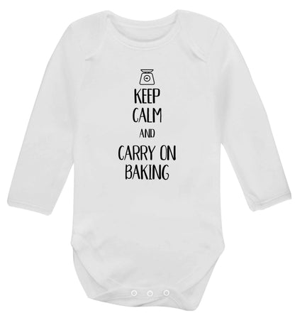 Keep calm and carry on baking Baby Vest long sleeved white 6-12 months