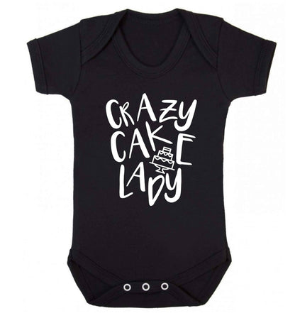 Crazy cake lady Baby Vest black 18-24 months
